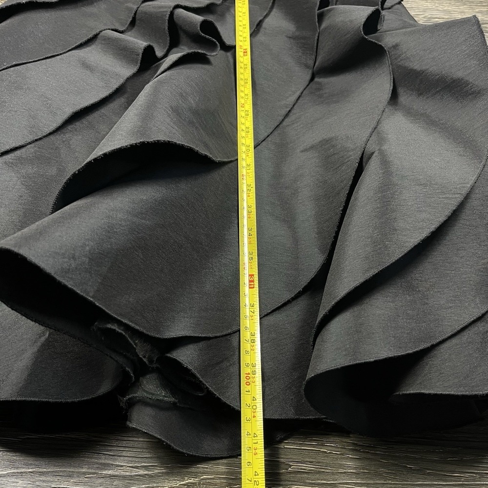 VTG XSCAPE by Joanna Chen Strapless Tiered Ruffle Mermaid Maxi Dress Black SZ 8 - Picture 5 of 12